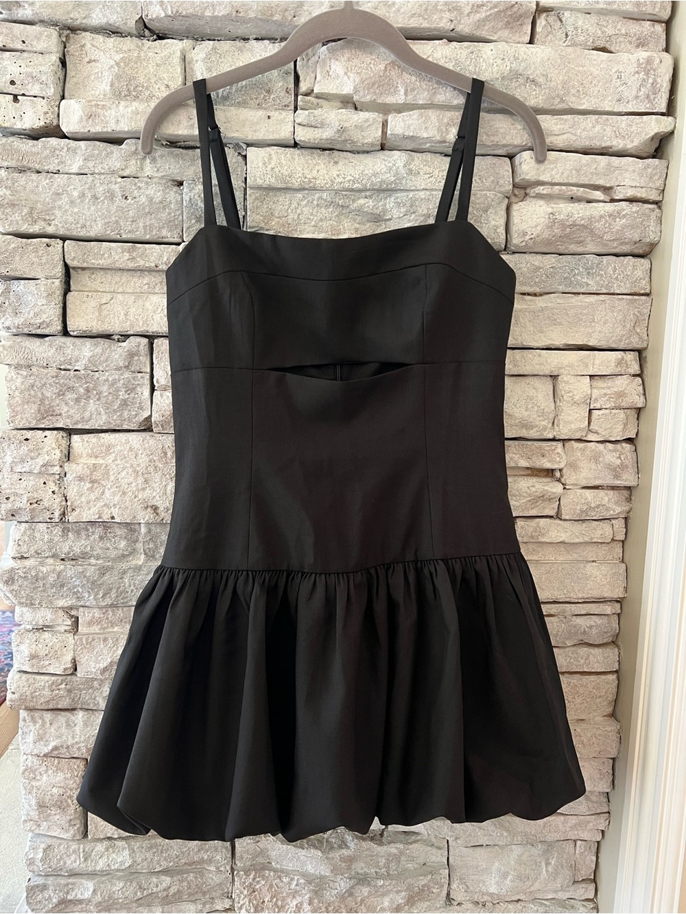 Altar'd State Black Bubble Hem Cutout Mini Dress Size Small